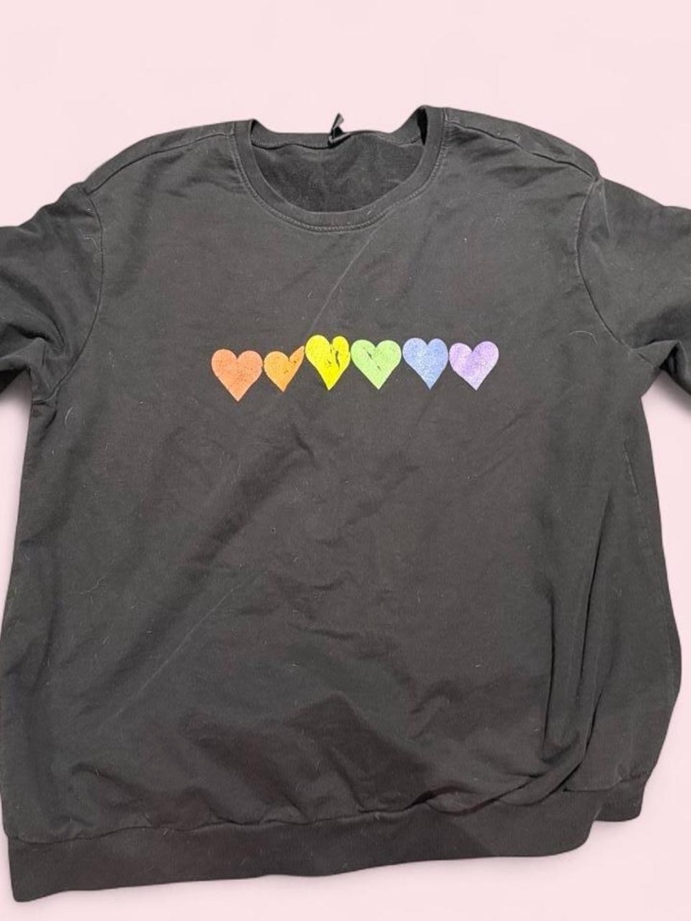 Black Rainbow Heart Sweatshirt